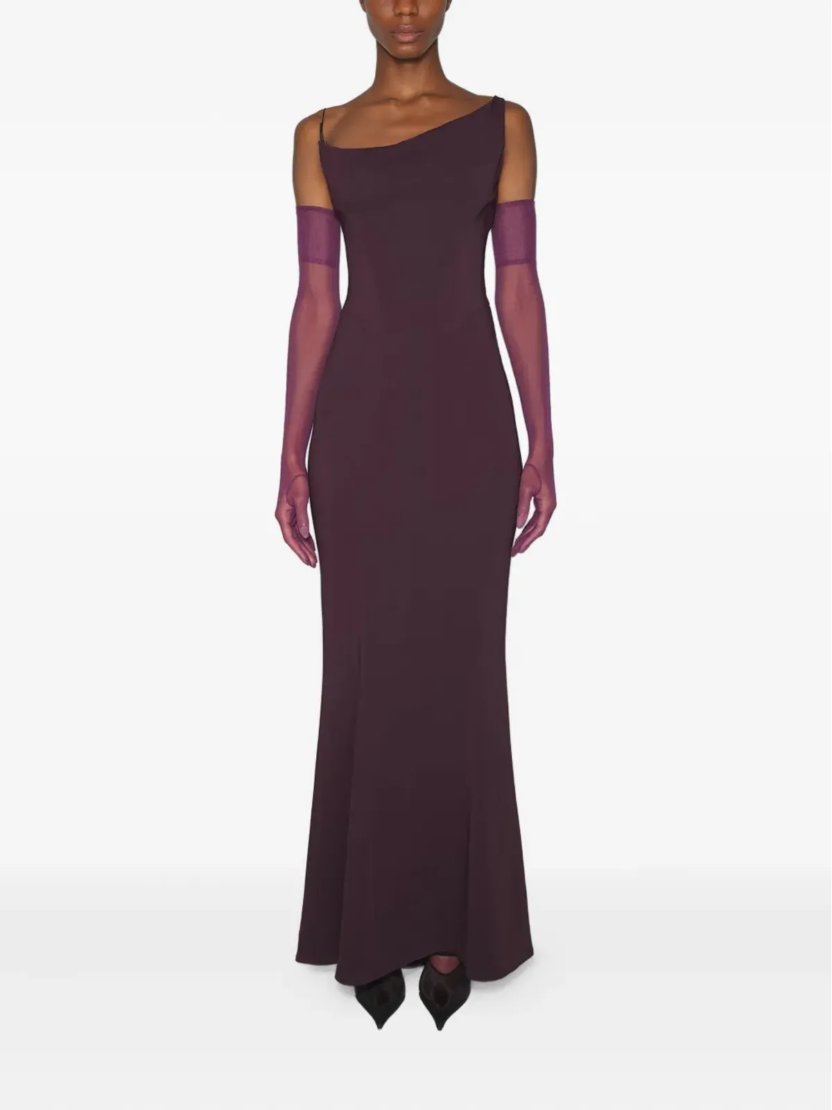 Mugler アシンメトリーショルダーマキシドレス - 画像2