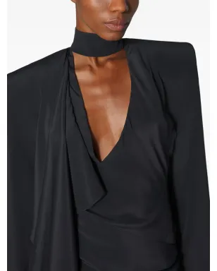Mugler パッド入りショルダー ハイネック ミニドレス - サムネイル4
