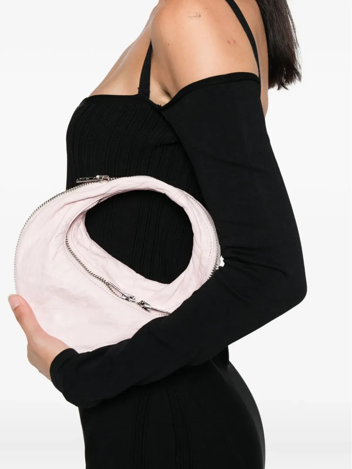Mugler リブ編みオフショルミニドレス - 画像5