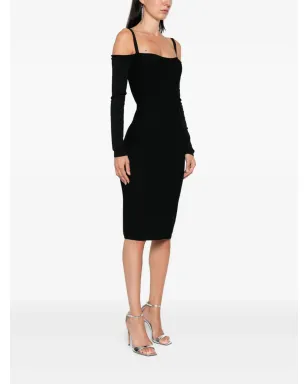 Mugler リブ編みオフショルミニドレス - サムネイル3