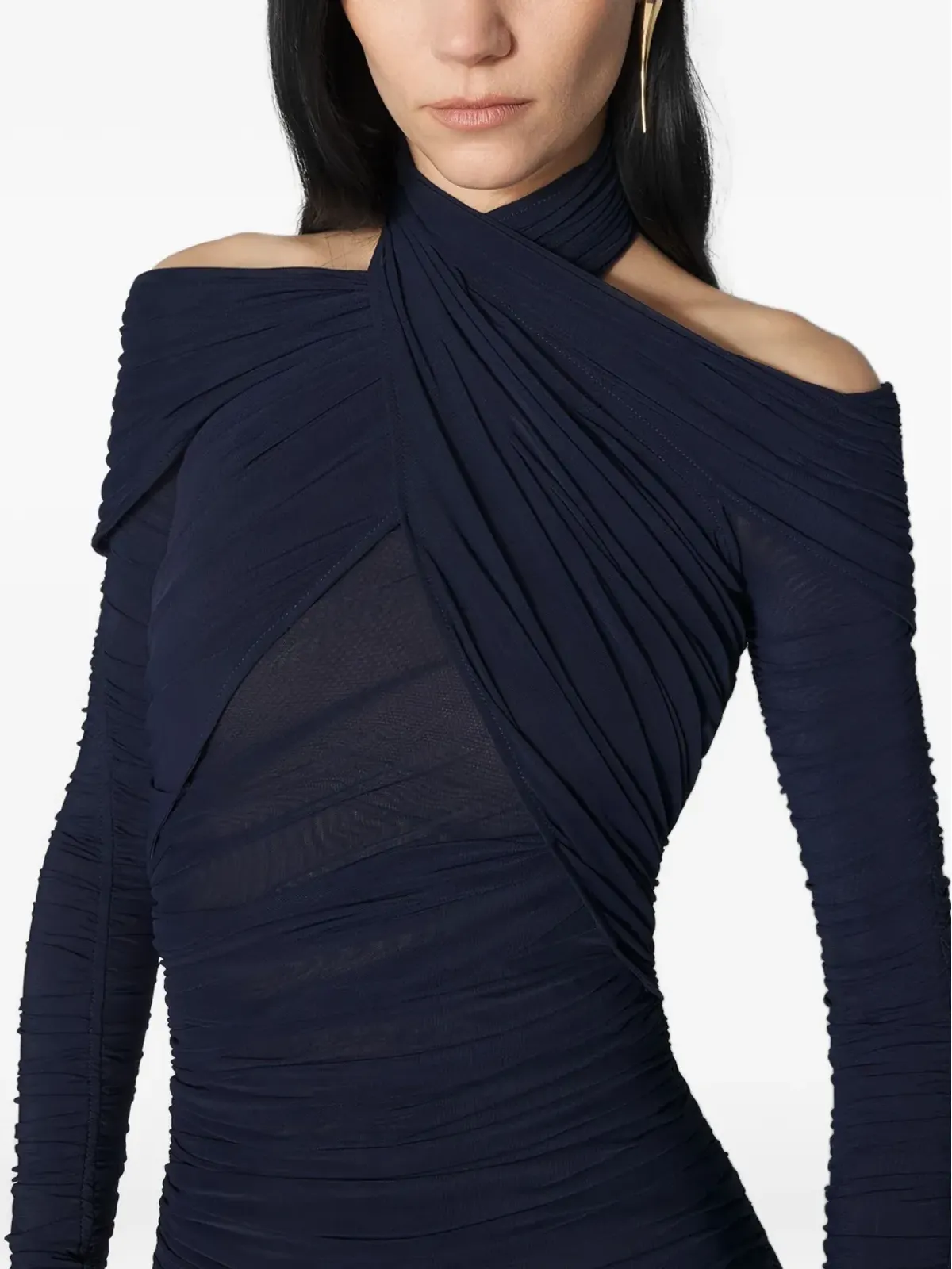 Mugler ドレープミディドレス - 画像4