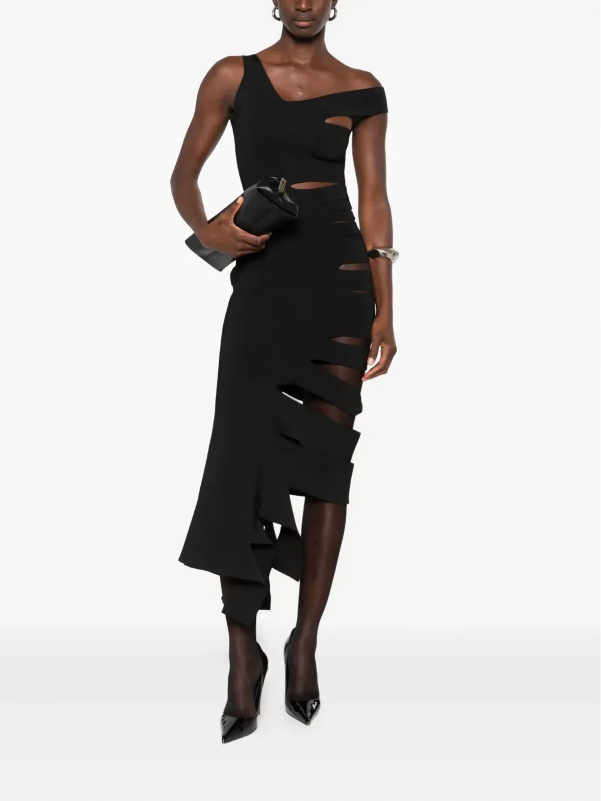 Mugler 片肩のカットアウトドレス - 画像2