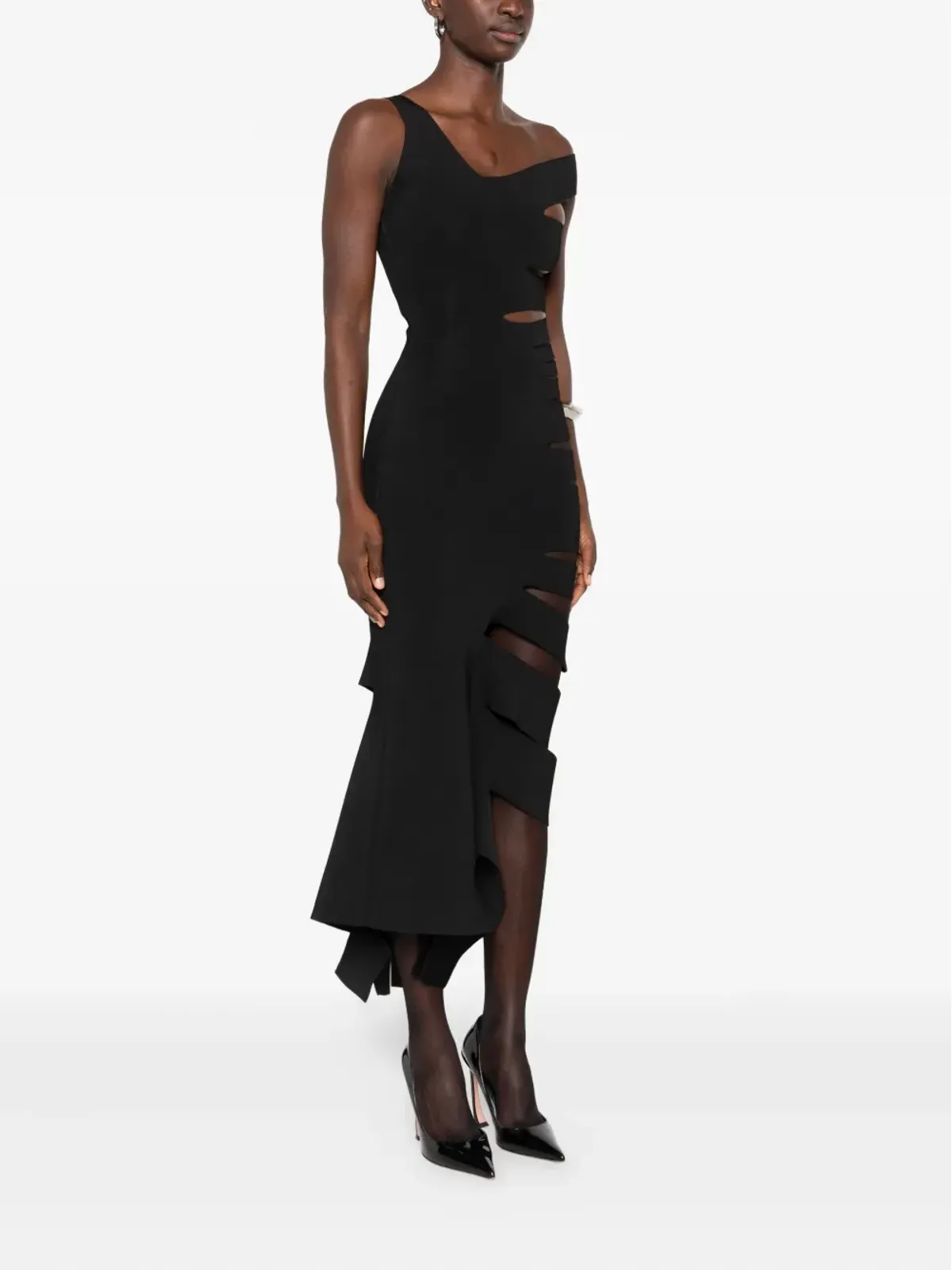 Mugler 片肩のカットアウトドレス - 画像3