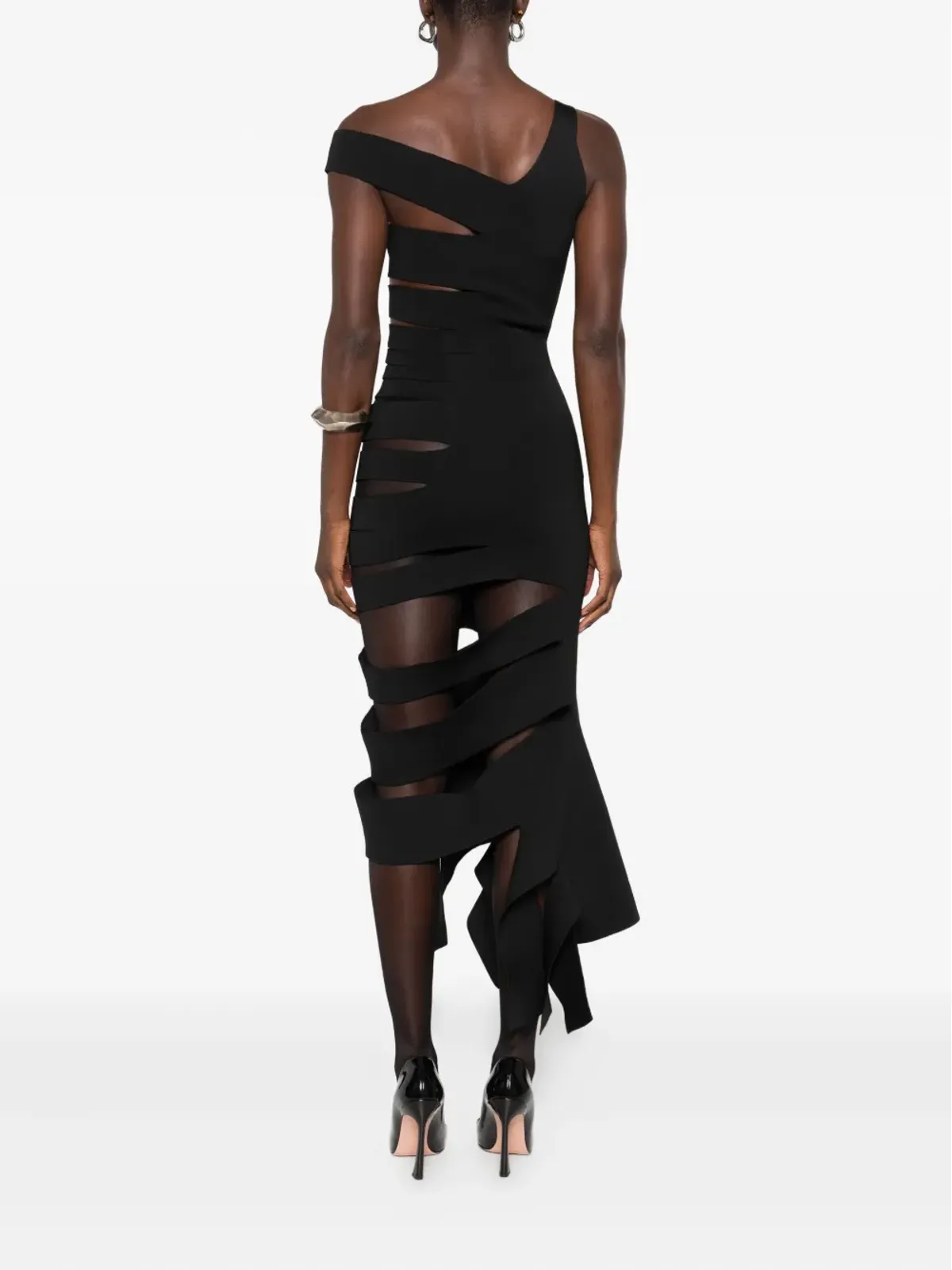 Mugler 片肩のカットアウトドレス - 画像4