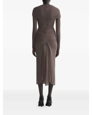 Mugler ギャザー入りメッシュ アシンメトリースカート - サムネイル4