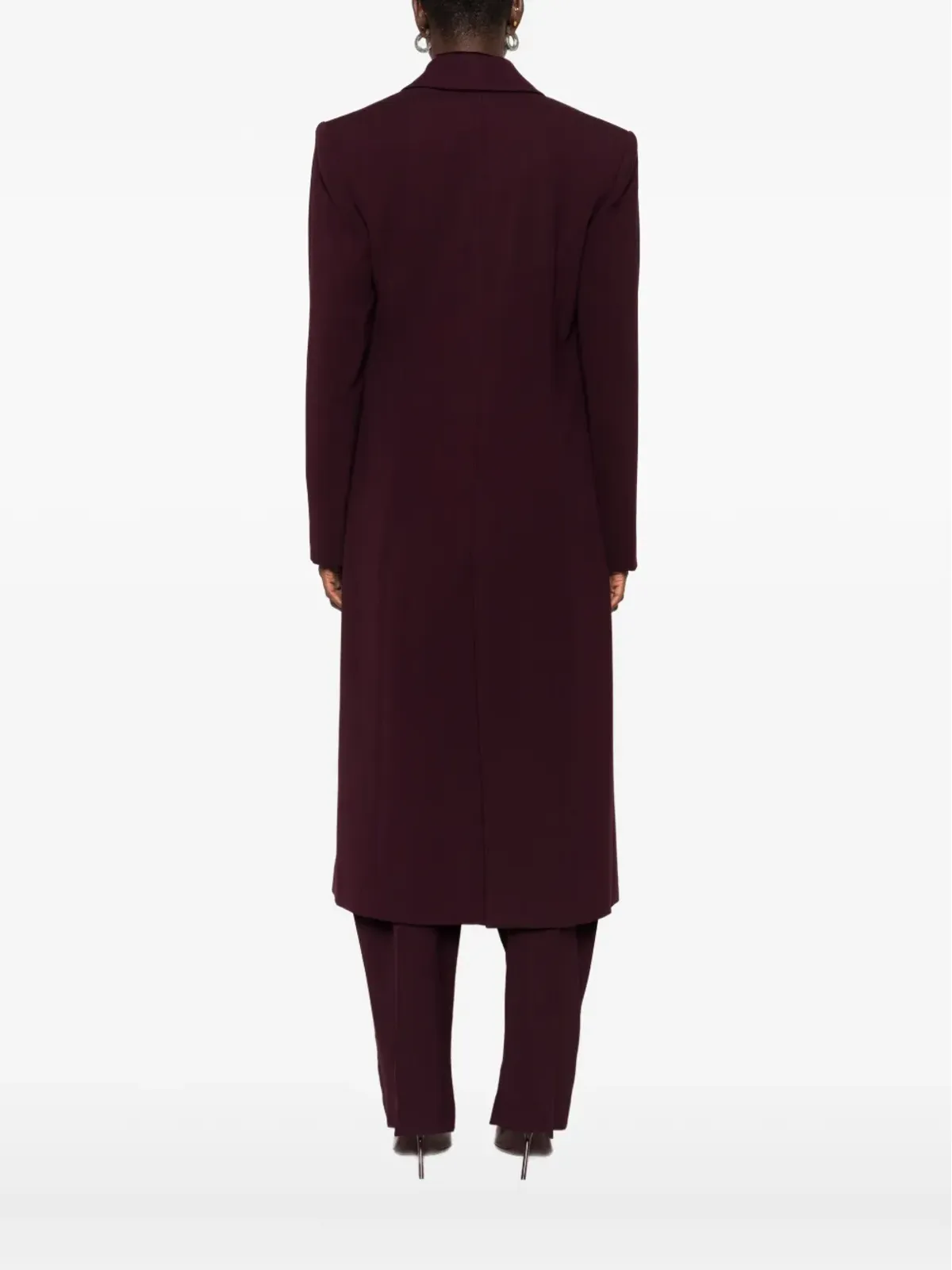 Mugler ノッチドラペル ウールコート（レッド） - 画像4