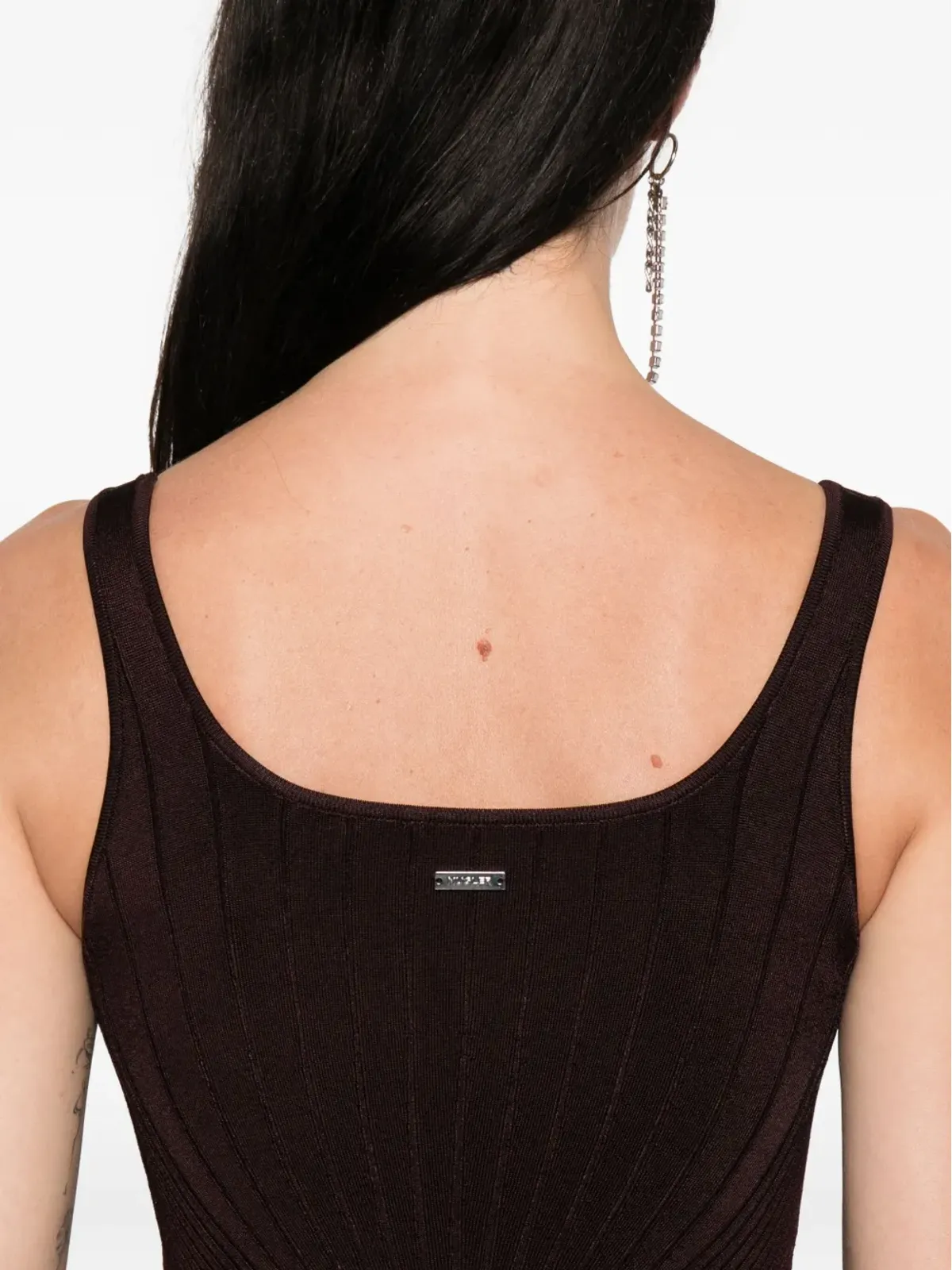 Mugler リブ編みスクープネックトップ - 画像5