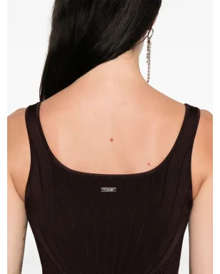 Mugler リブ編みスクープネックトップ - サムネイル5