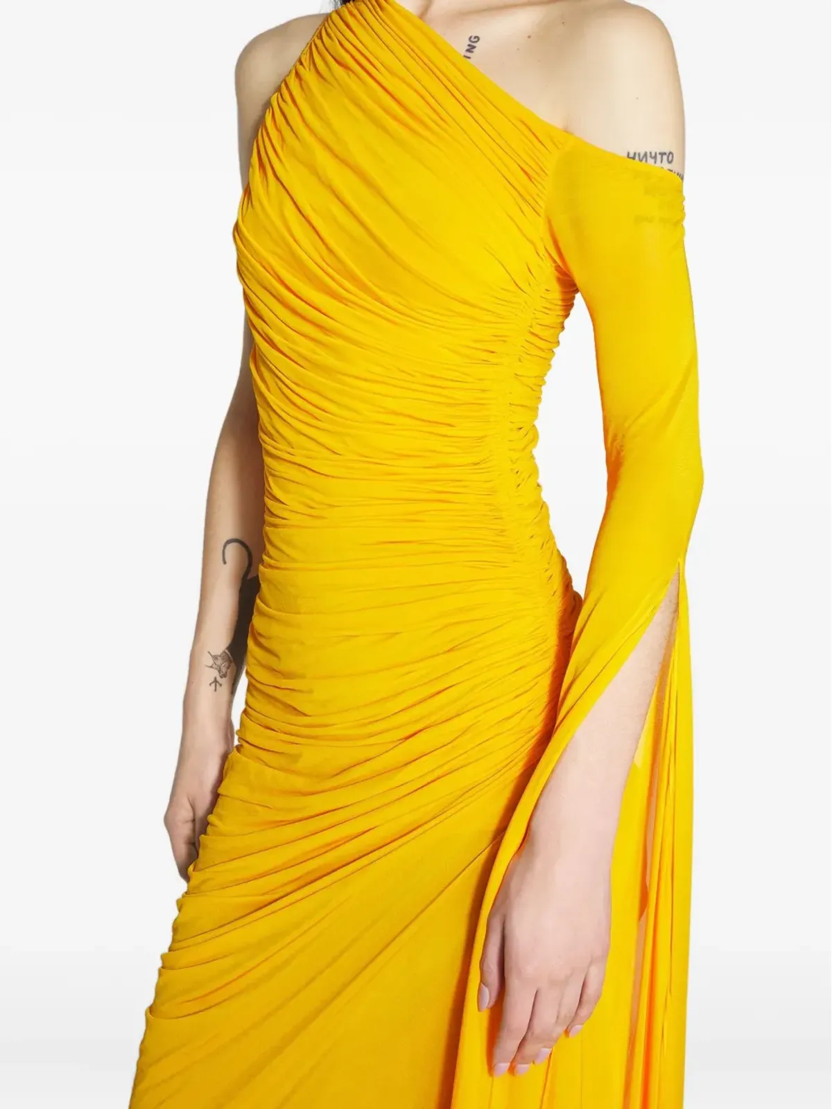 Mugler ワンショルダー ドレープ マキシドレス - 画像4