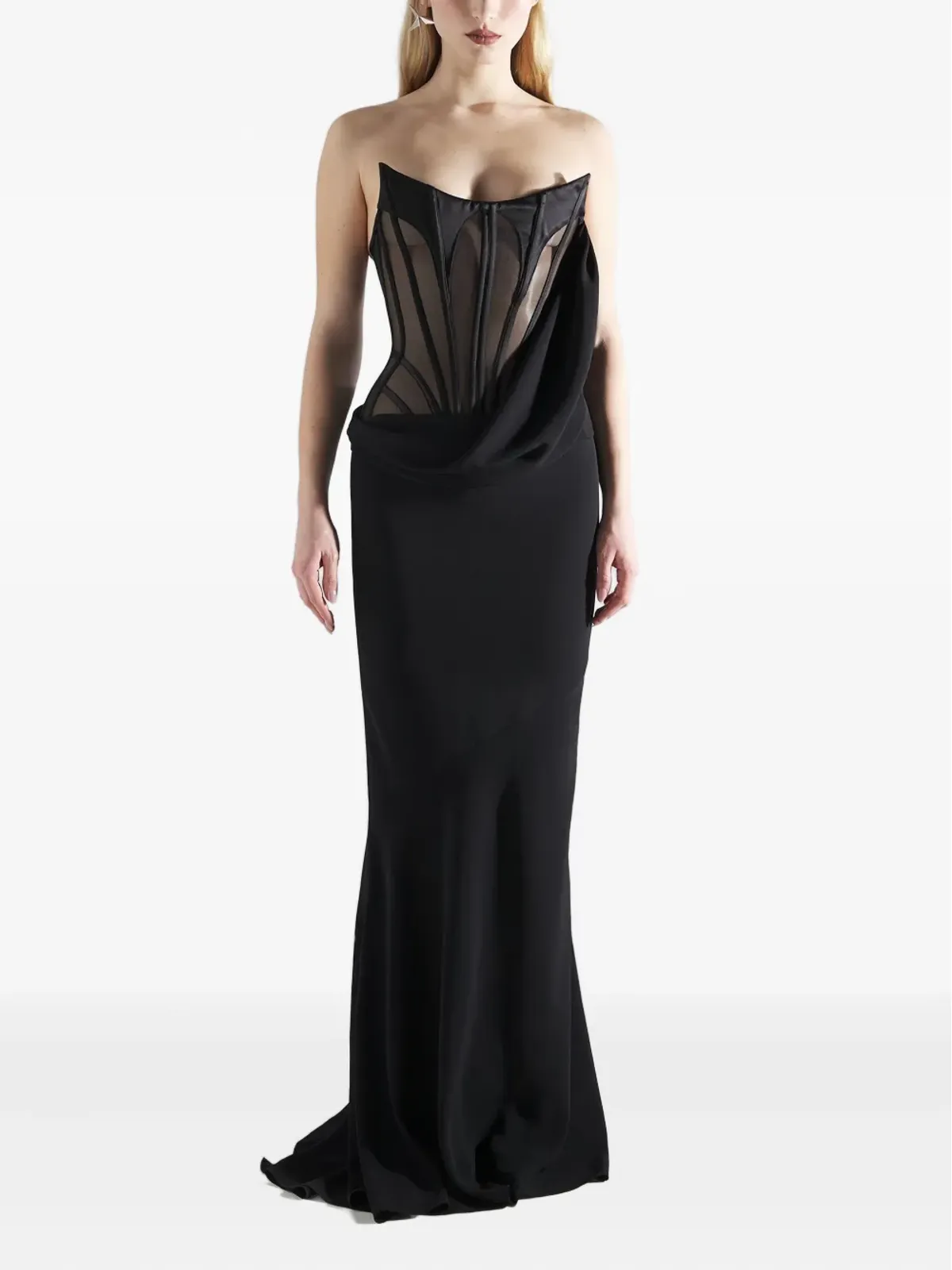 Mugler コルセットドレープ マキシドレス - 画像2