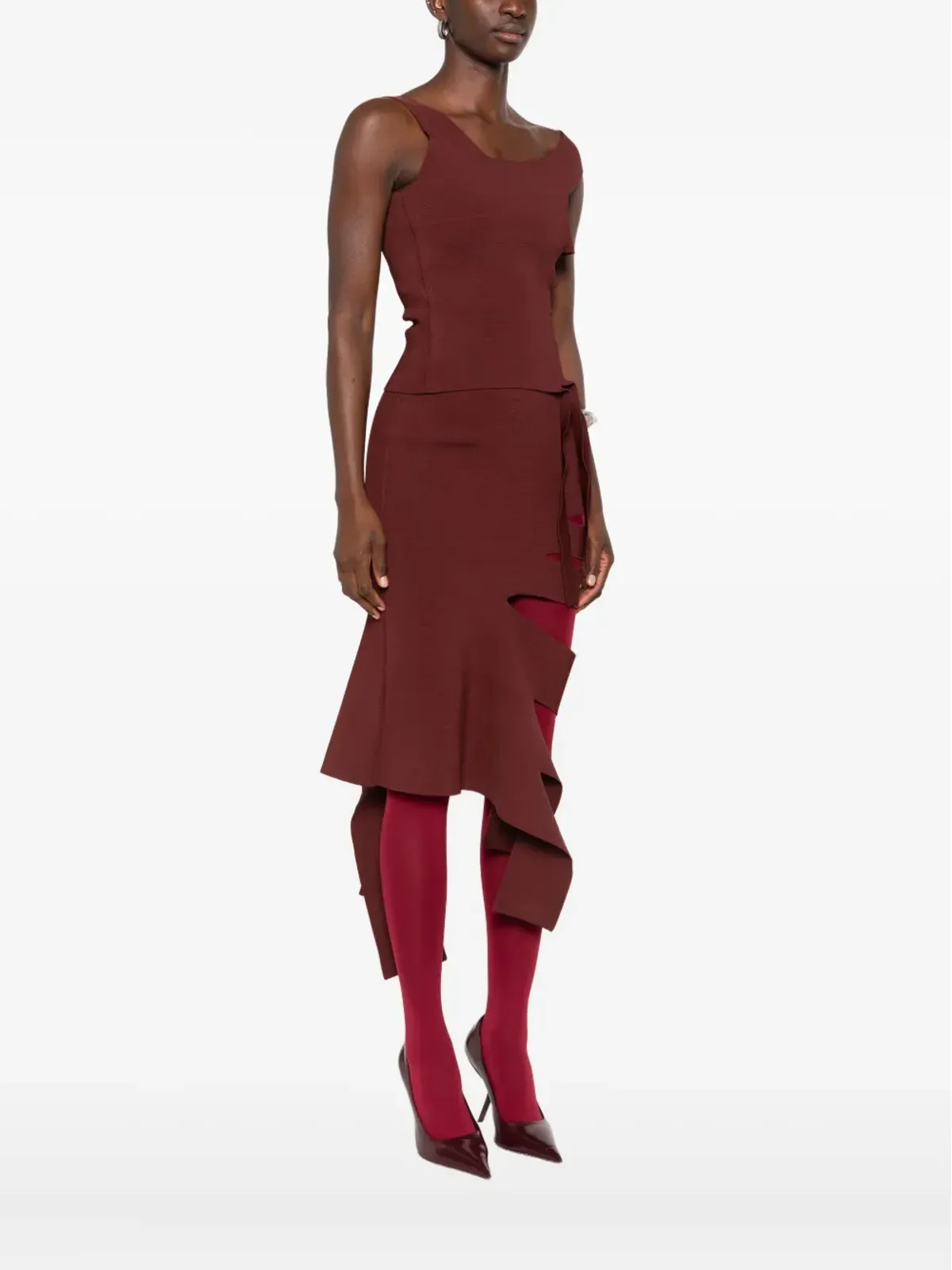 Mugler ワンショルダー カットアウト トップス - 画像3