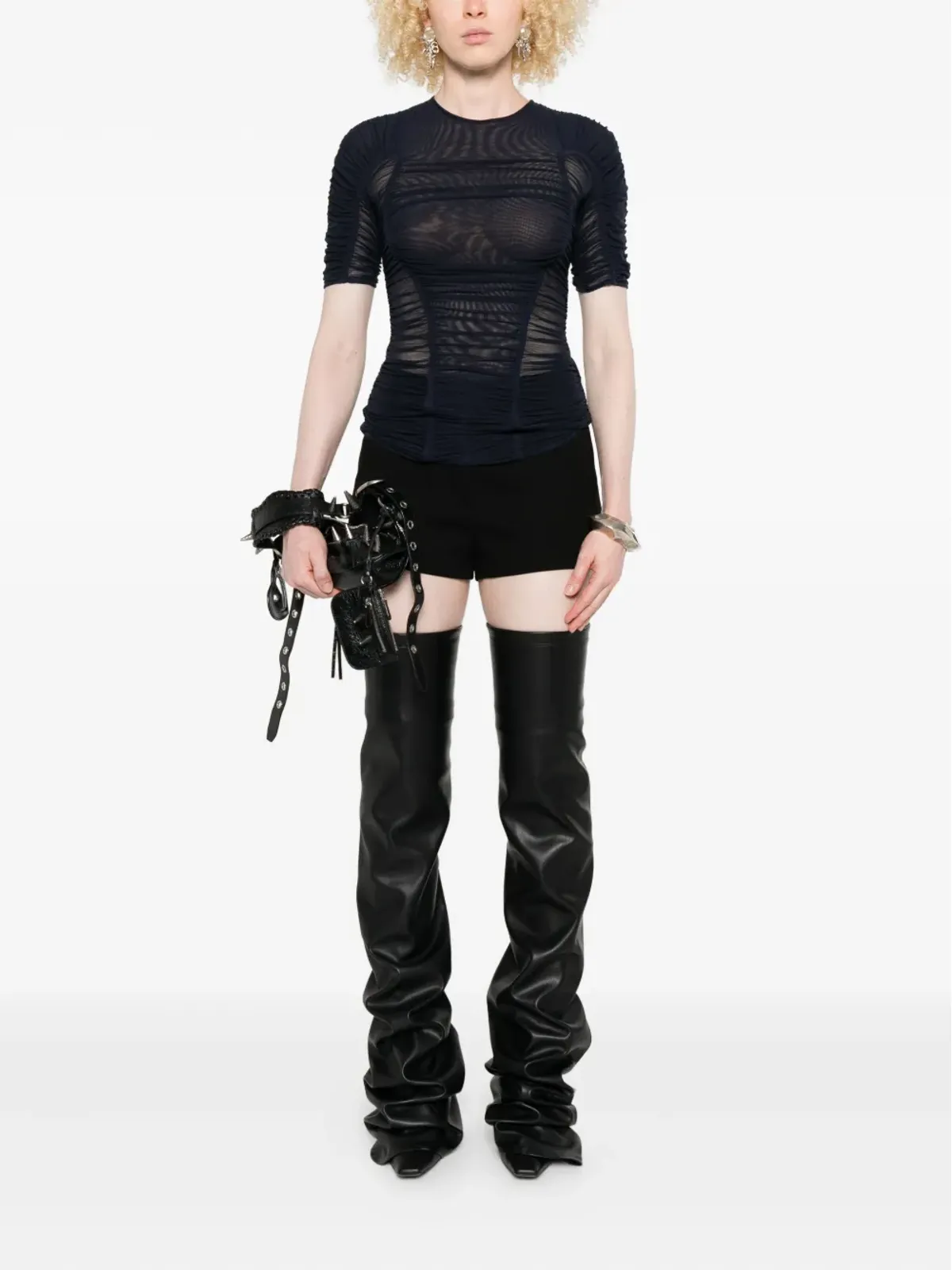 Mugler メッシュ半袖トップ - 画像2