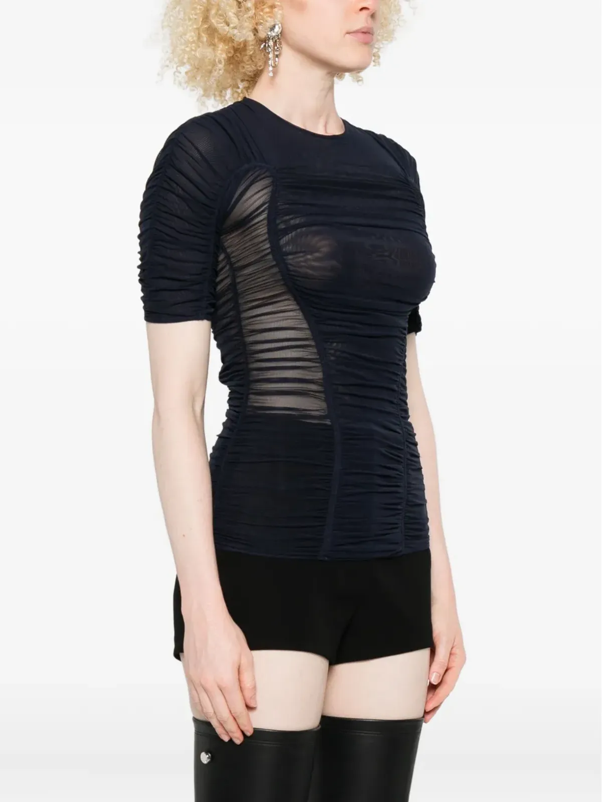 Mugler メッシュ半袖トップ - 画像3