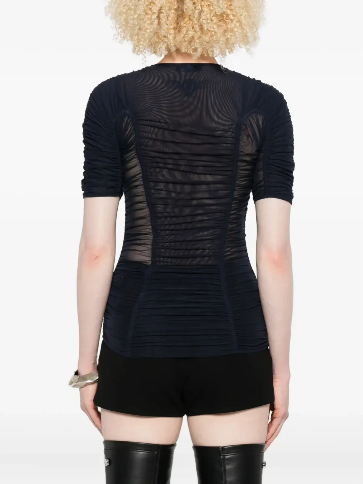 Mugler メッシュ半袖トップ - 画像4