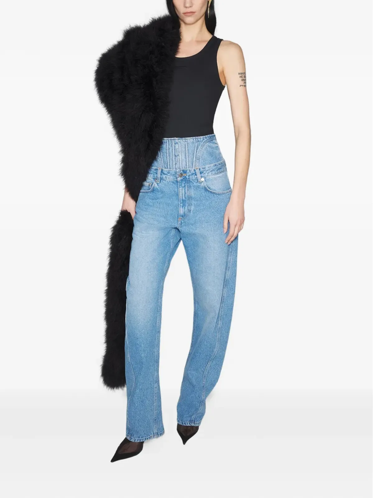 Mugler コルセットディテール カーブドジーンズ - 画像2