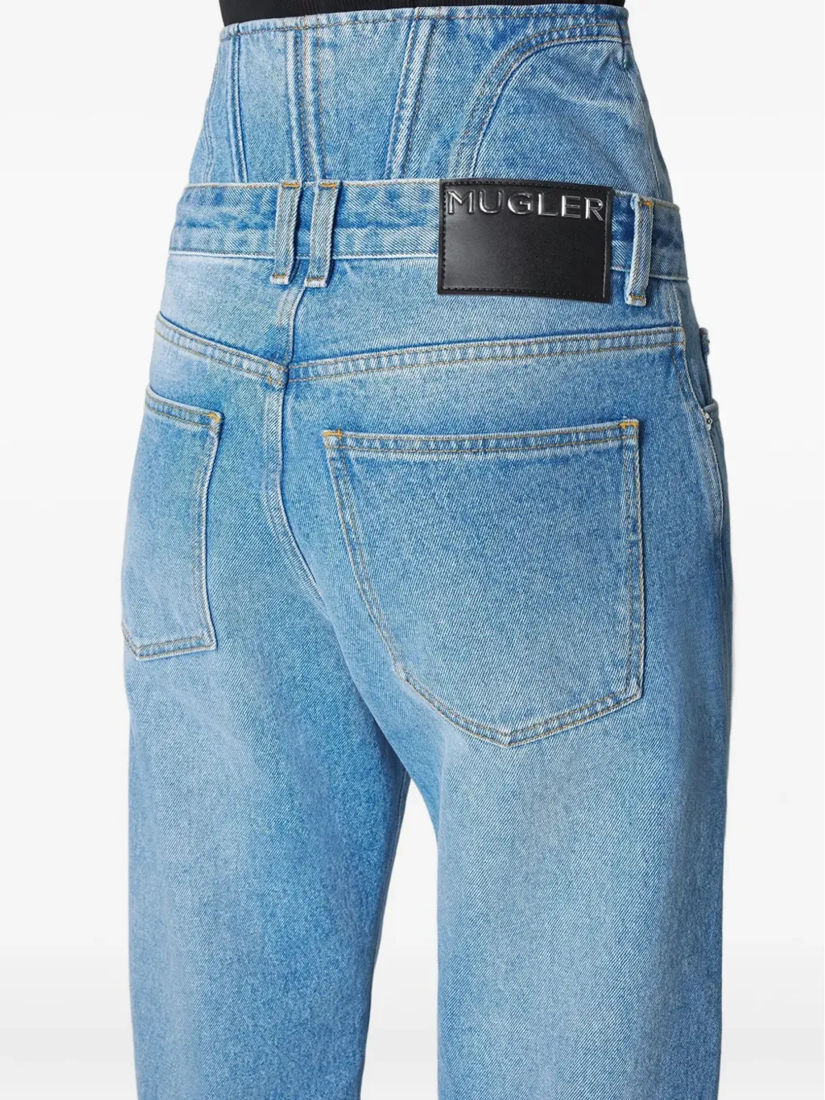 Mugler コルセットディテール カーブドジーンズ - 画像4
