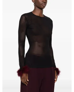 Mugler メッシュパネルフェザーカフストップ - サムネイル3