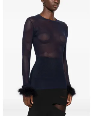 Mugler メッシュフェザーカフトップ - サムネイル3