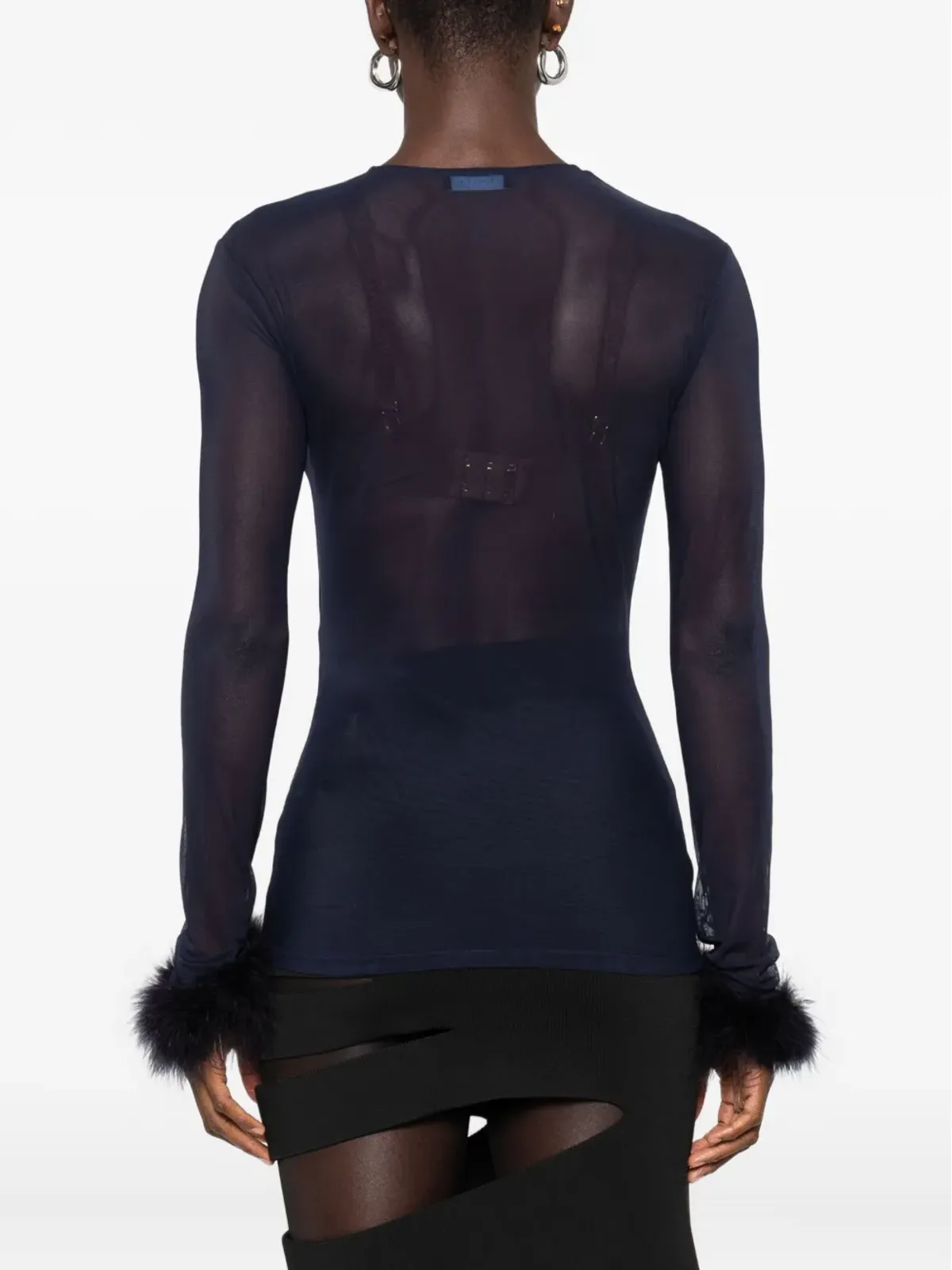 Mugler メッシュフェザーカフトップ - 画像4