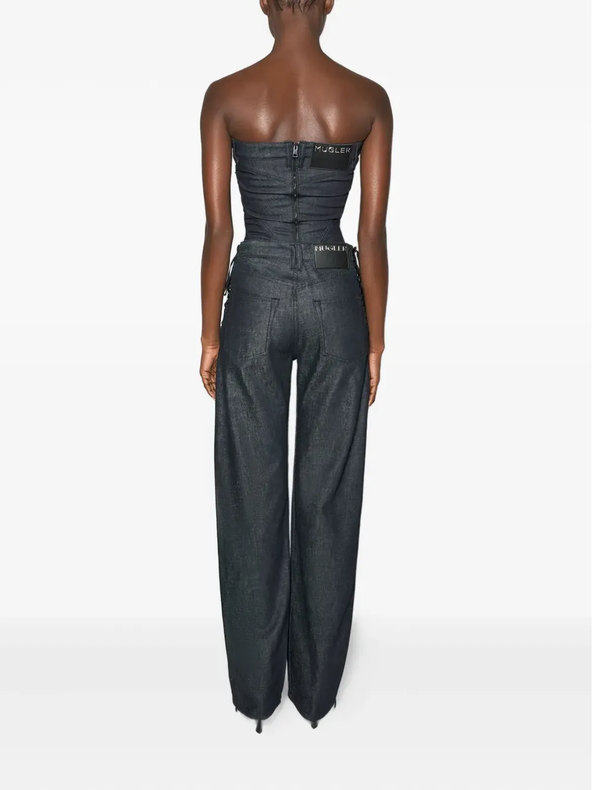 Mugler レースアップストレートジーンズ - 画像3