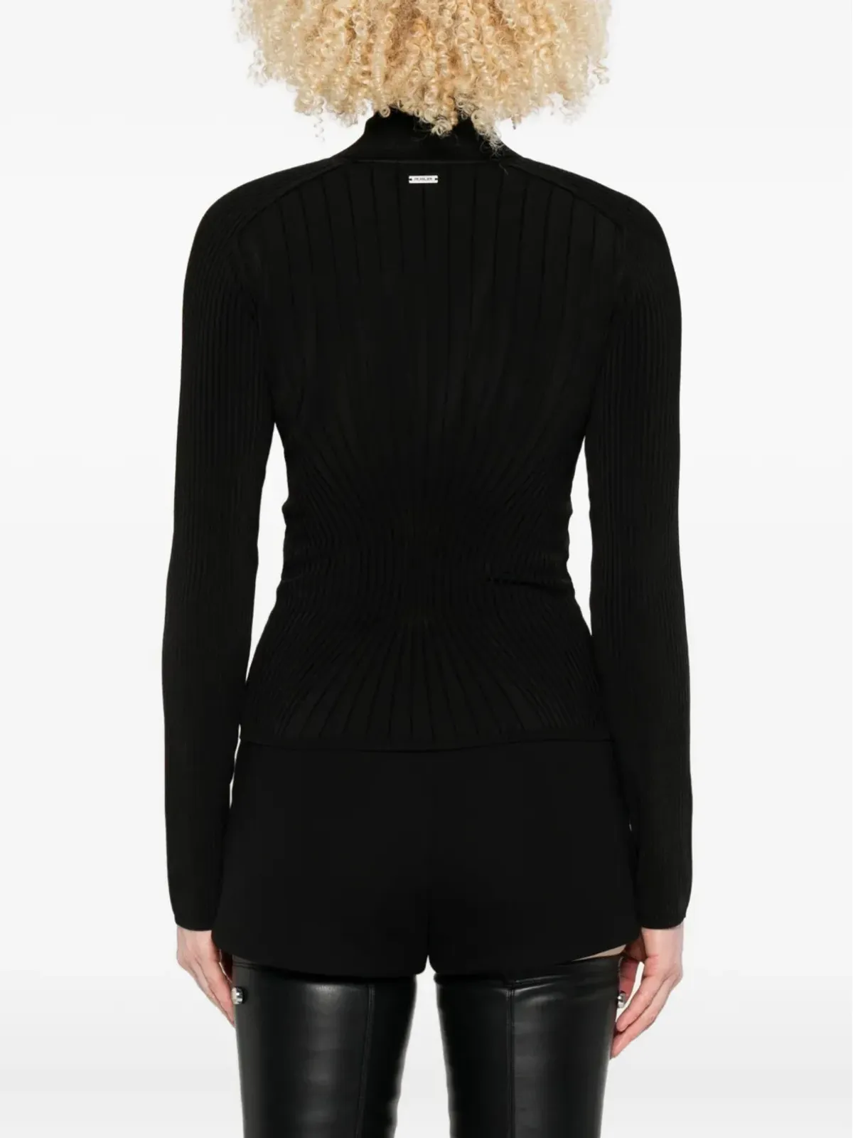 Mugler リブ編みモックネックセーター - 画像4