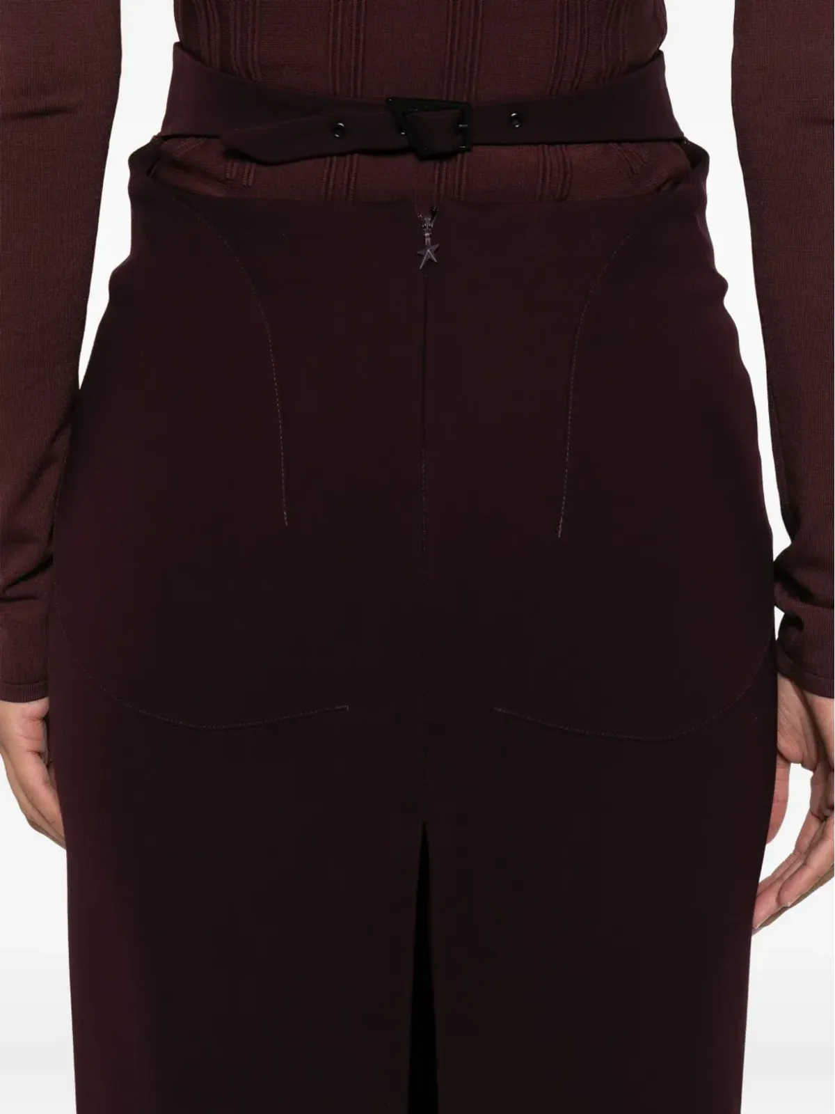 Mugler バックルディテールのペンシルスカート - レッド - 画像5