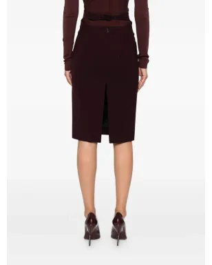 Mugler バックルディテールのペンシルスカート - レッド - サムネイル4