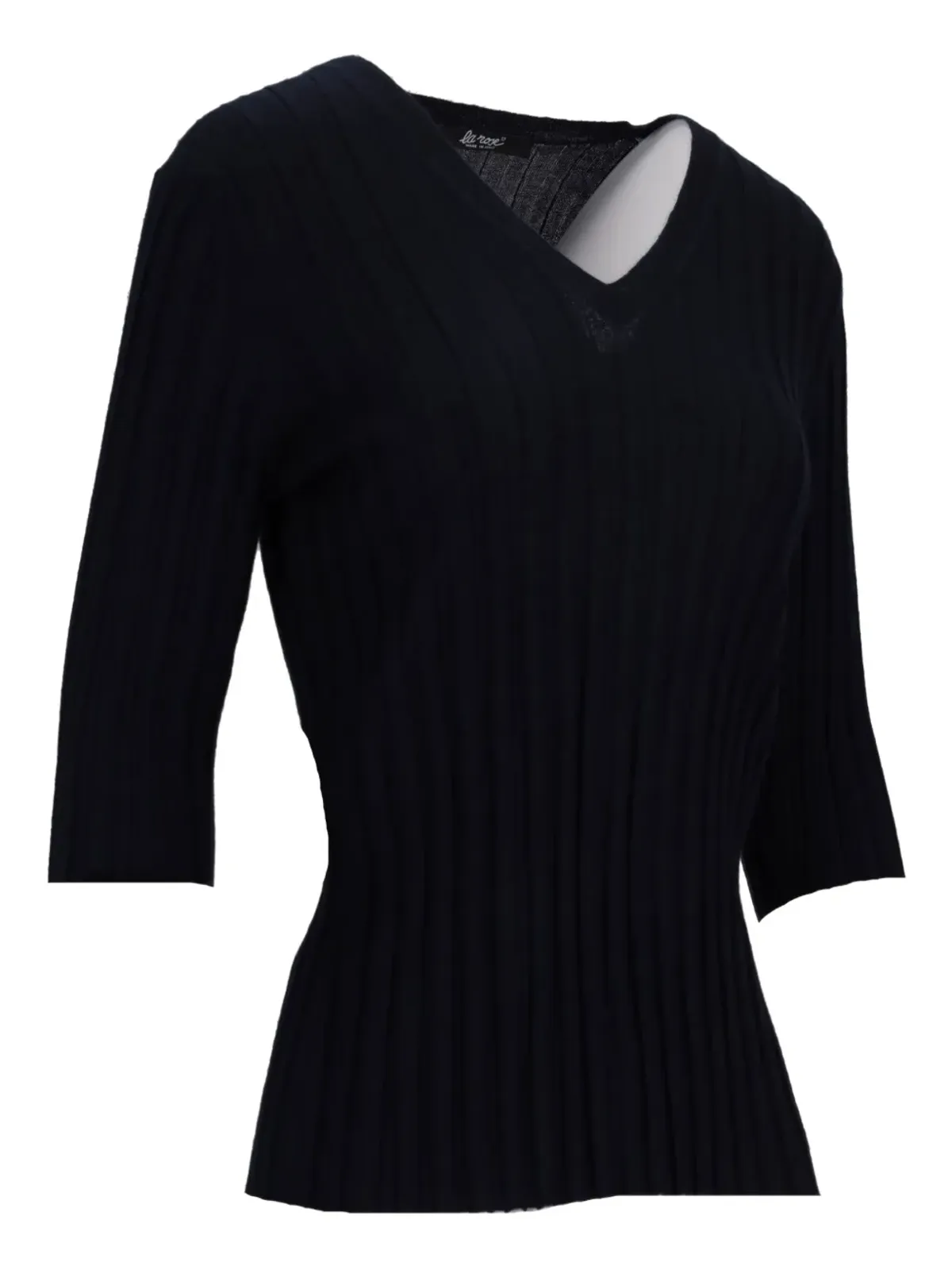 LA ROSE V-neck ribbed top - 画像2