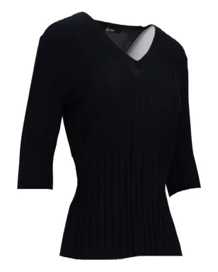 LA ROSE V-neck ribbed top - サムネイル2
