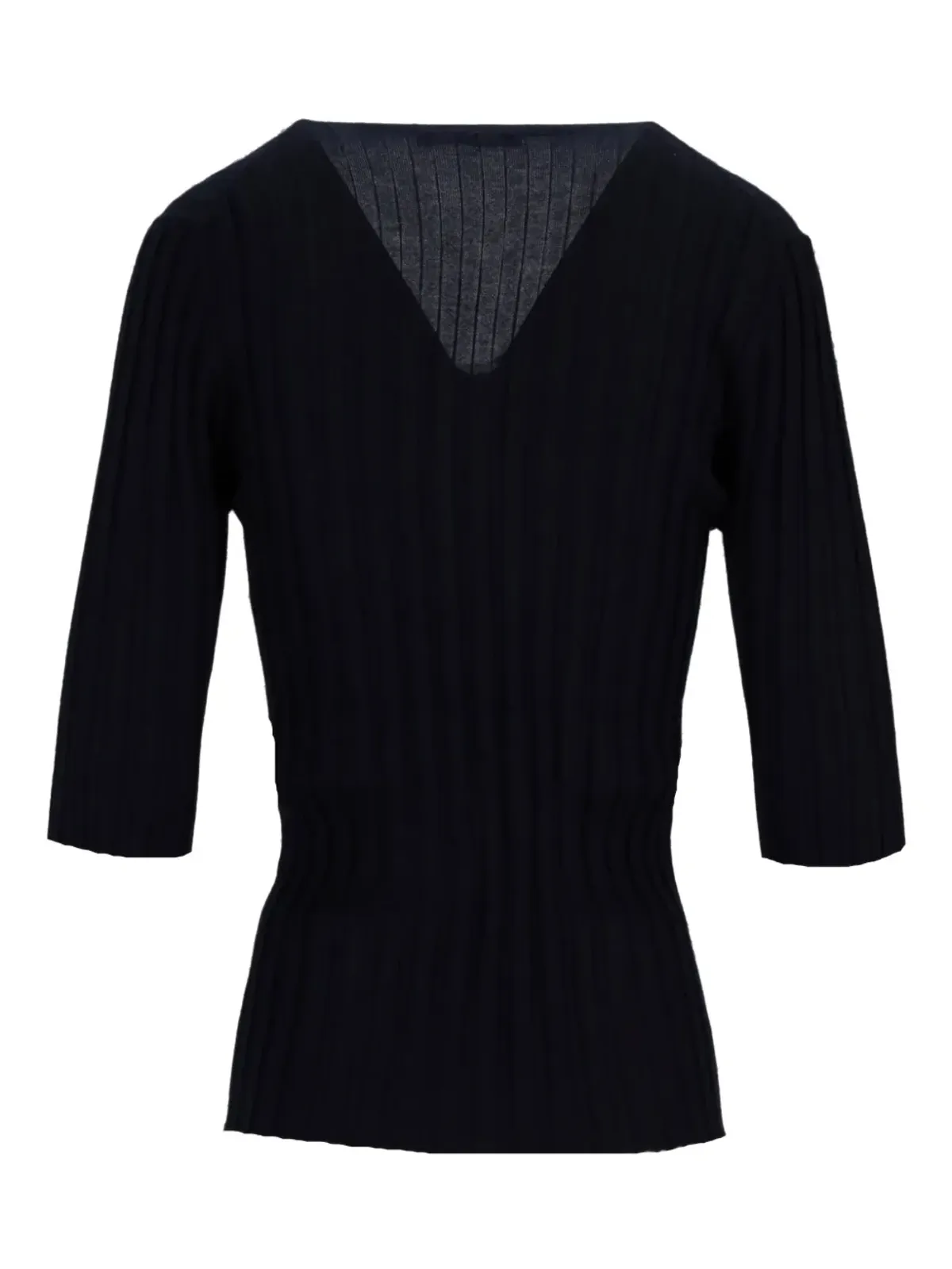 LA ROSE V-neck ribbed top - 画像3
