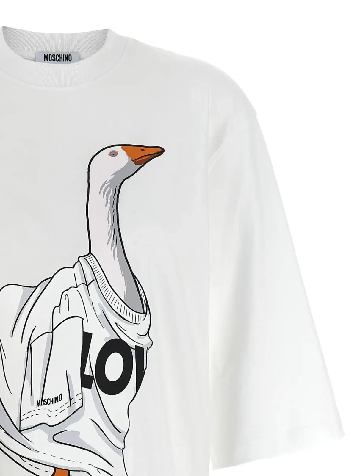 Moschino ガチョウプリント クルーネックTシャツ（ホワイト） - 画像4
