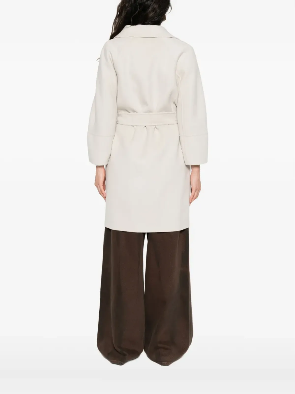S Max Mara ベルト付きラペルコート - 画像4