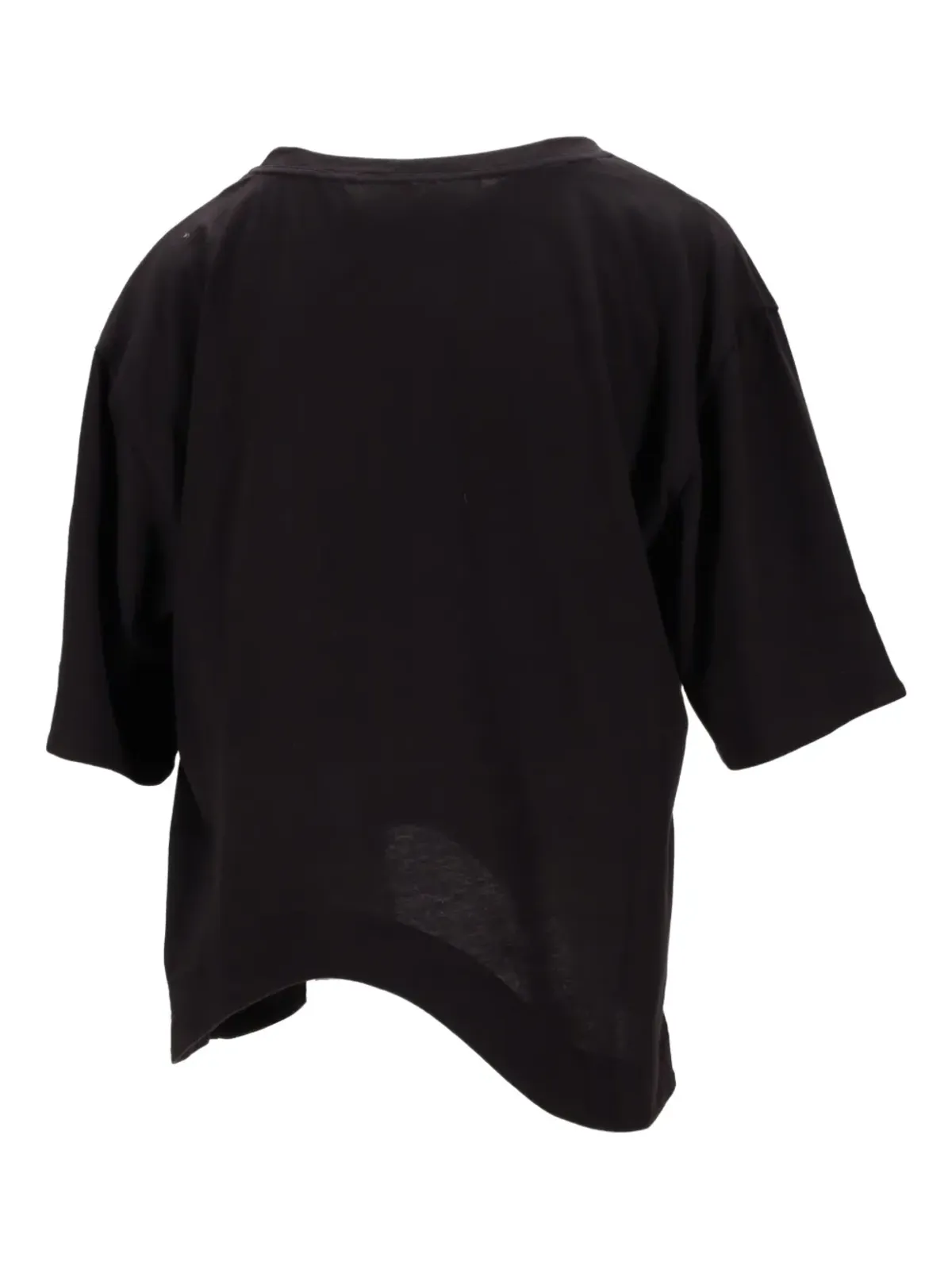 Niccolò Pasqualetti アシンメトリーヘム半袖Tシャツ ブラック - 画像2