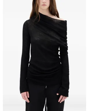 Ann Demeulemeester Tizziana ドロップショルダー ロングスリーブトップ ブラック - サムネイル1