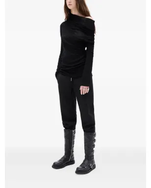 Ann Demeulemeester Tizziana ドロップショルダー ロングスリーブトップ ブラック - サムネイル2