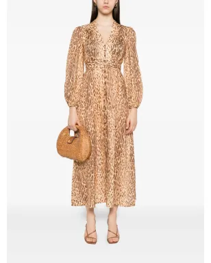 ZIMMERMANN レオパード柄ボタンフロントドレス - ネチュラル - サムネイル2