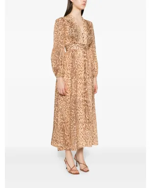 ZIMMERMANN レオパード柄ボタンフロントドレス - ネチュラル - サムネイル3
