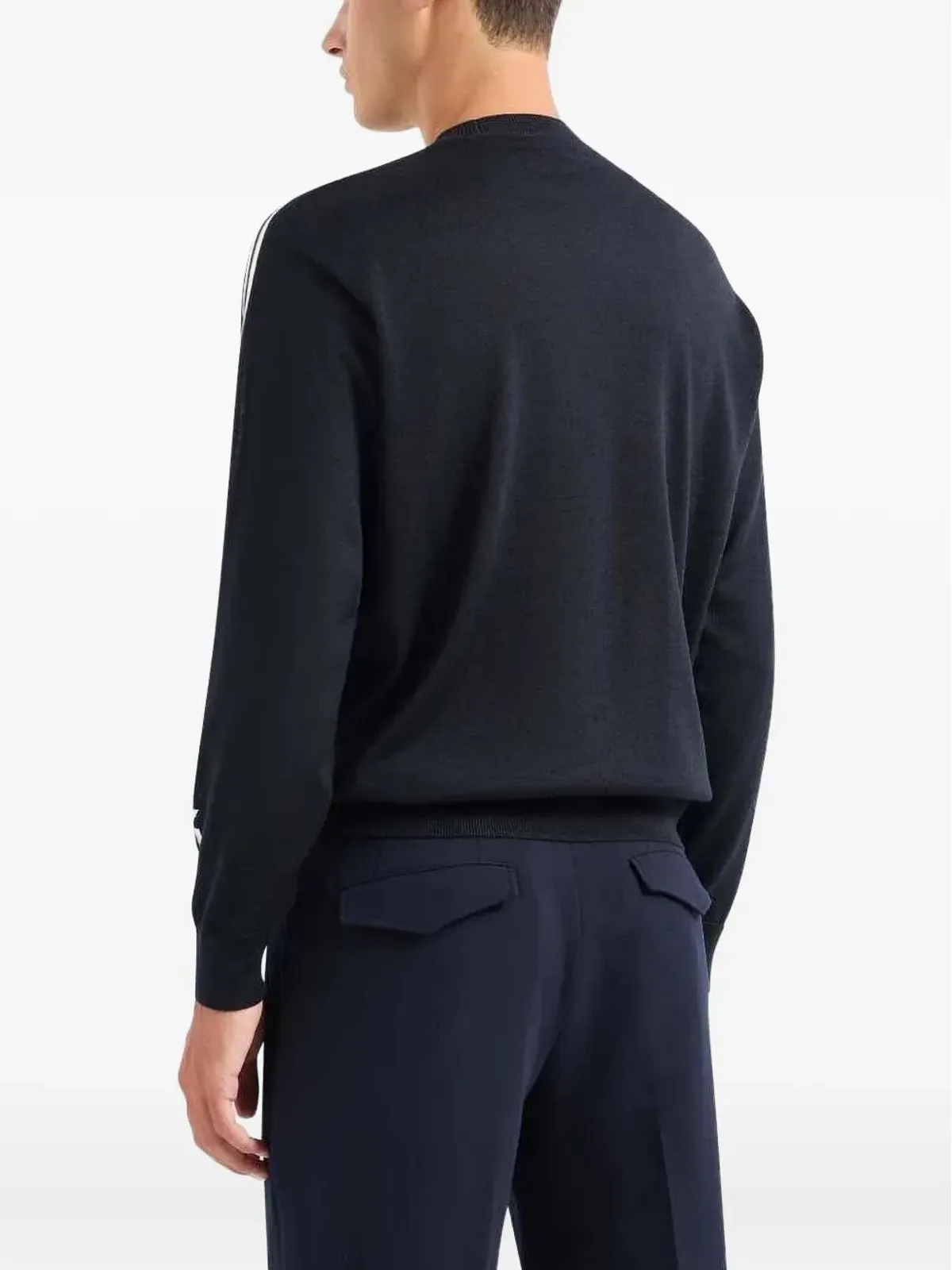 Emporio Armani ストライプディテール クルーネックセーター - 画像2