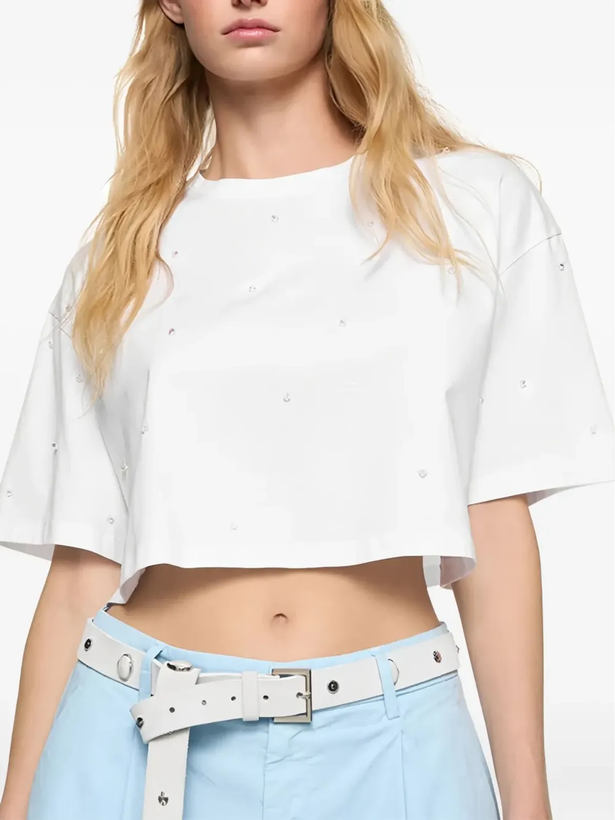 DONDUP クリスタル装飾 Tシャツ - 画像3
