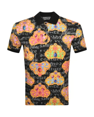 Versace Jeans Couture バロック柄ポロシャツ ブラック - サムネイル1