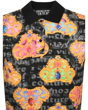 Versace Jeans Couture バロック柄ポロシャツ ブラック - サムネイル3