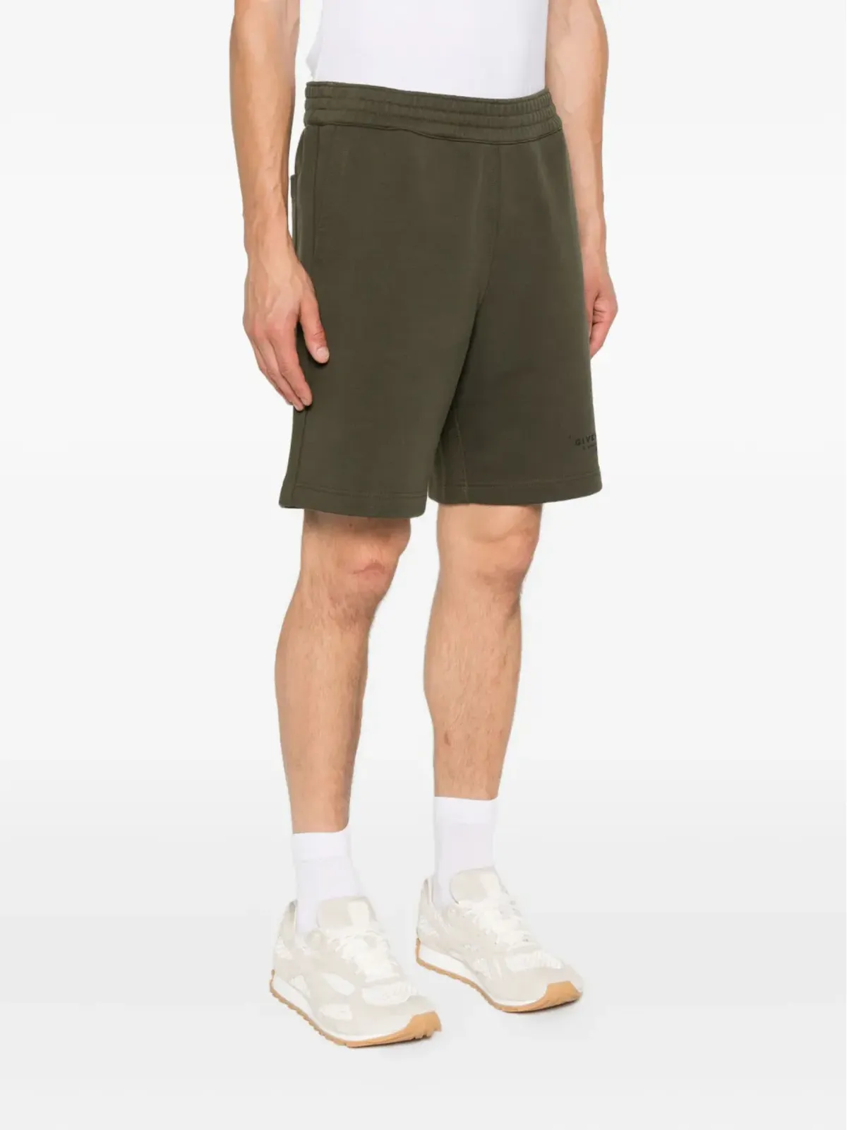 Givenchy エラスティックウエストバンド コットンショーツ - グリーン - 画像3