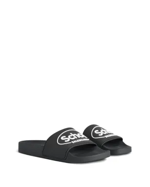 Balenciaga x Scholl ロゴ入りスライド - ブラック - サムネイル2