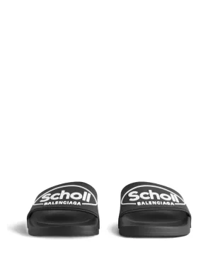 Balenciaga x Scholl ロゴ入りスライド - ブラック - サムネイル3