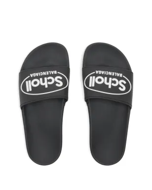 Balenciaga x Scholl ロゴ入りスライド - ブラック - サムネイル4