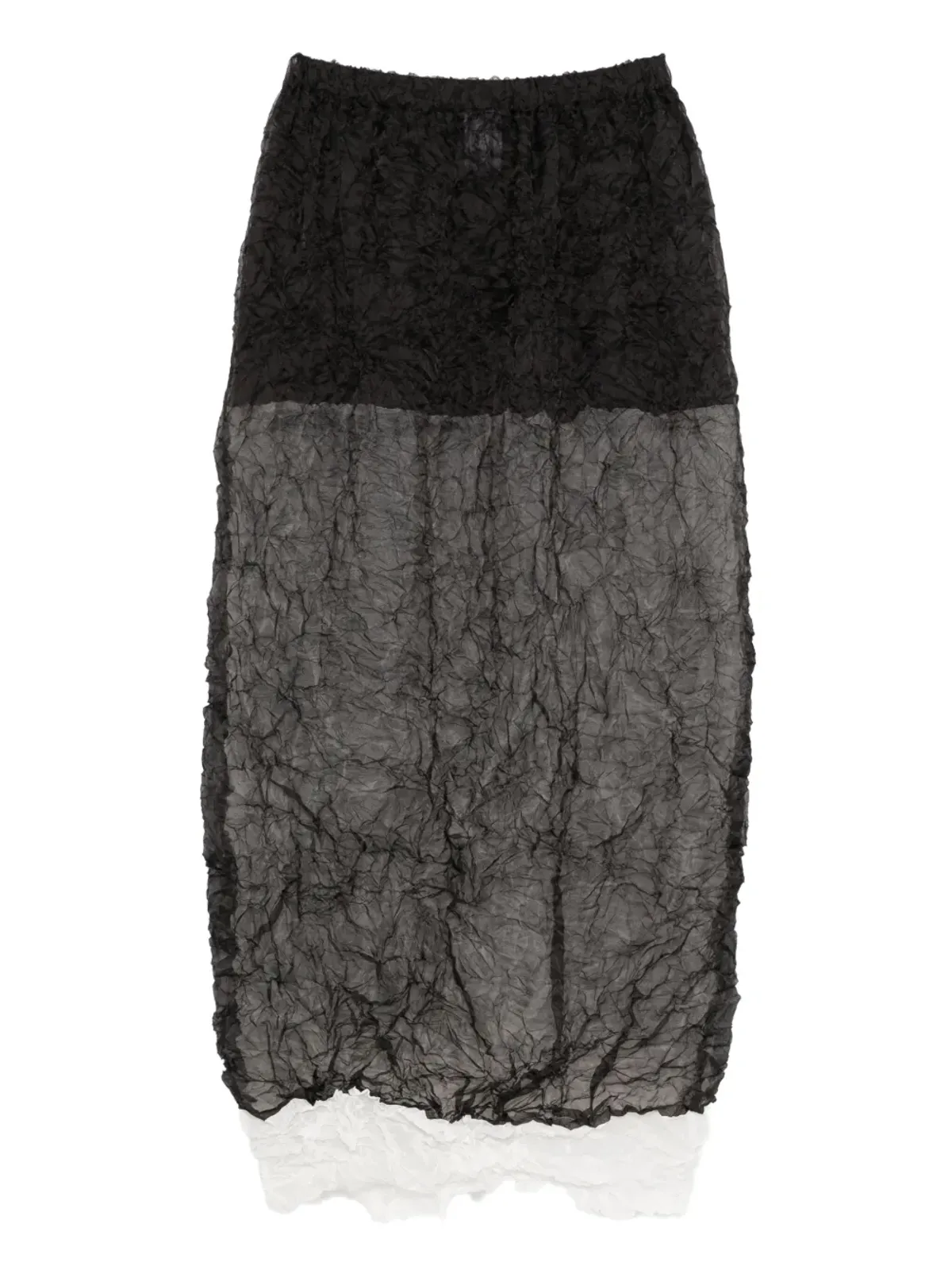 Issey Miyake Pre-Owned クリースエフェクト ミディスカート - 画像2