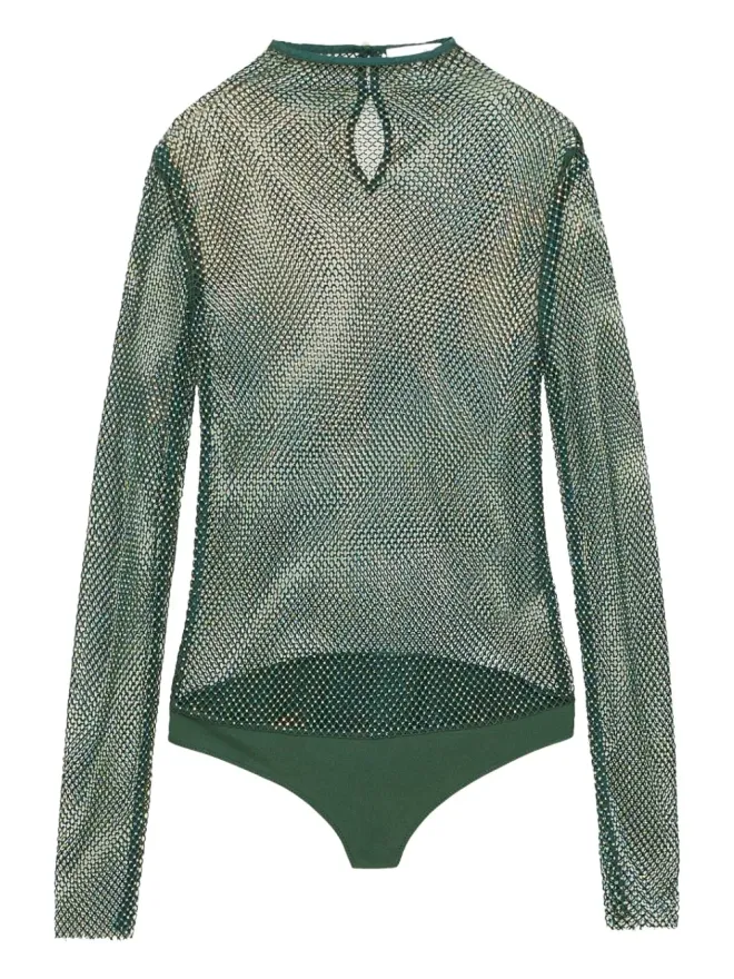 Patrizia Pepe Patrizia Pepe ラインストーン付きメッシュボディスーツの商品画像