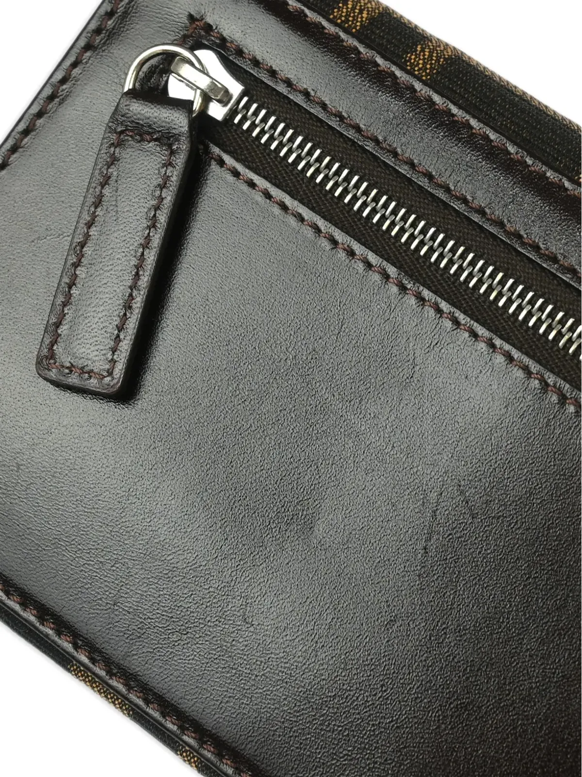 Fendi ビンテージ Zucca レザー ウォレット（ブラウン） - 画像4