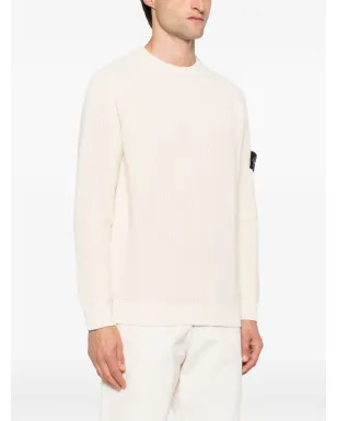 Stone Island Compass-badge ribbed-knit sweater - Neutrals - サムネイル3