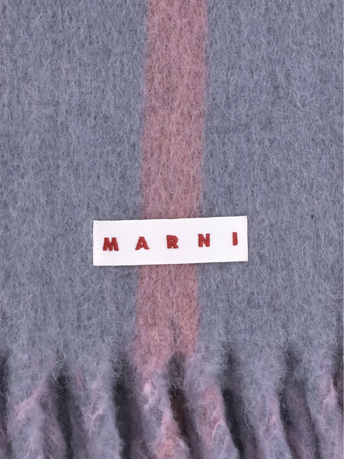 Marni ストライプ柄のフリンジスカーフ - グレー - 画像3